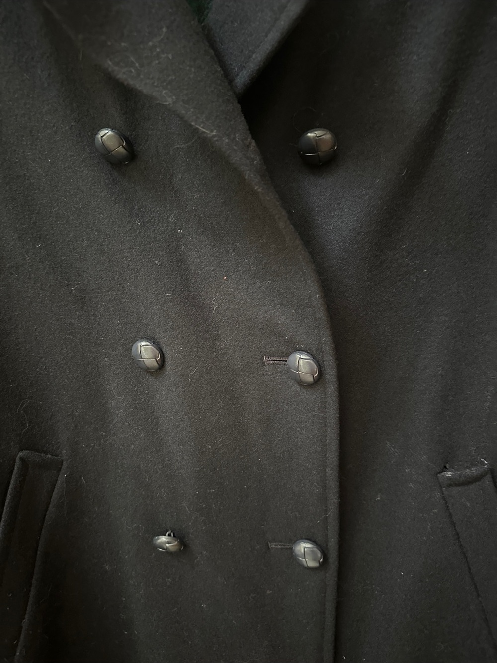 Vintage Holt Renfrew Kids Navy Double-Breasted Pea Coat Wool Blend 80s - Picture 6 of 8